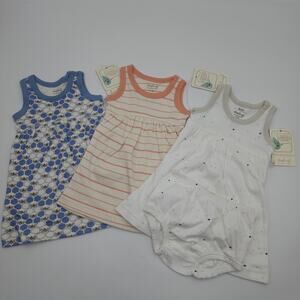 Sapling Bundle of Three Dresses Bees Stripe Star Size 0-3 Months